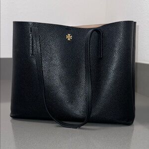 Tory Burch Black Pebbled Leather Tote